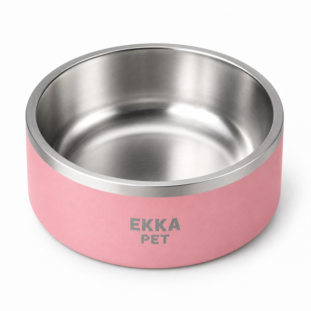 Bowl para mascotas de acero inoxidable rosado