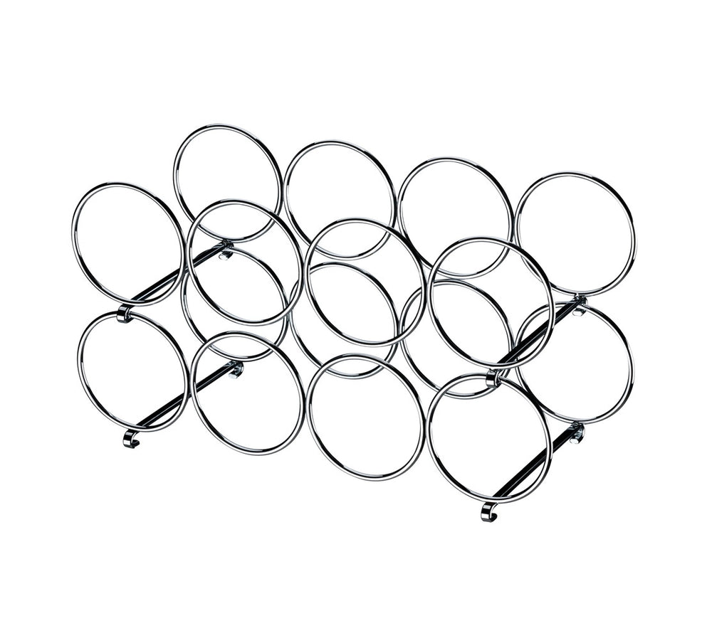 Soporte para 4 botellas - apilable 2 piezas - plateado