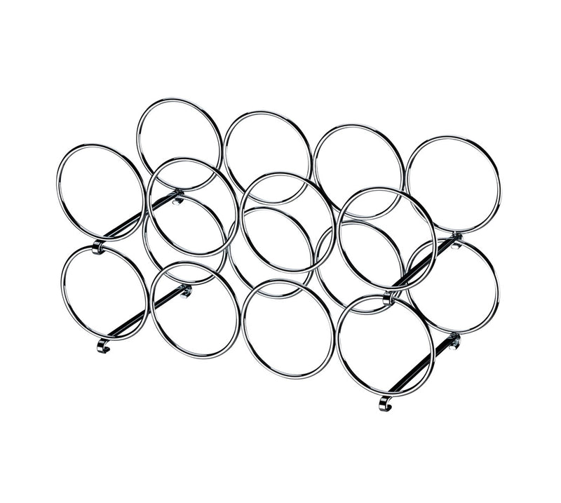Soporte para 4 botellas - apilable 2 piezas - plateado