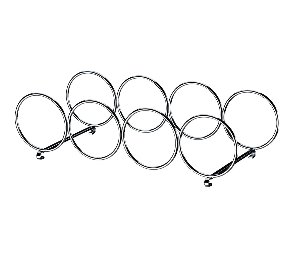 Soporte para 4 botellas - apilable 2 piezas - plateado