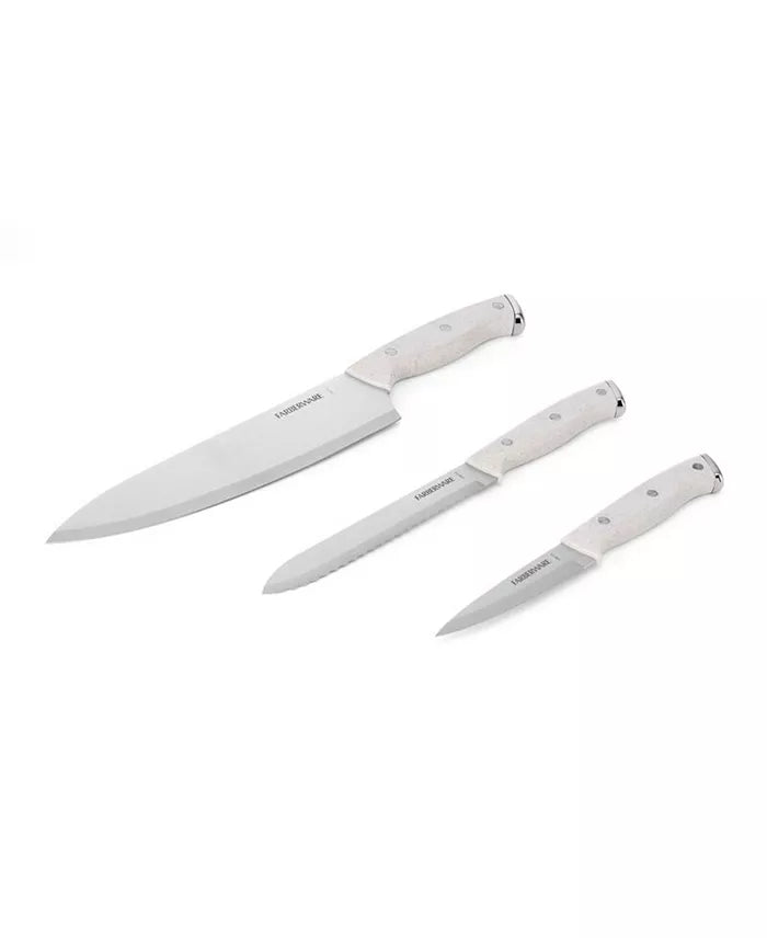 Set x 3 cuchillos cocina Chef crema
