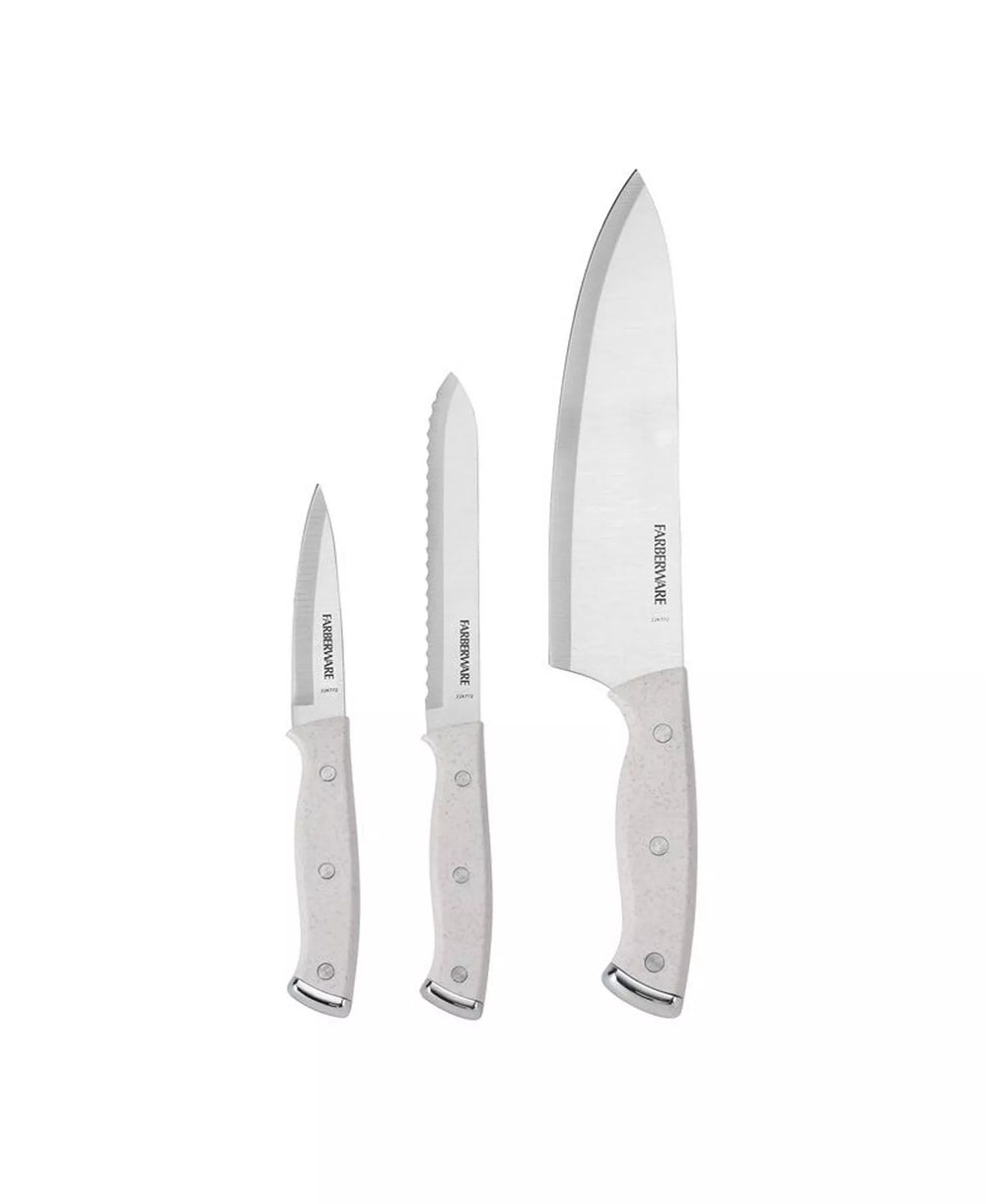 Set x 3 cuchillos cocina Chef crema