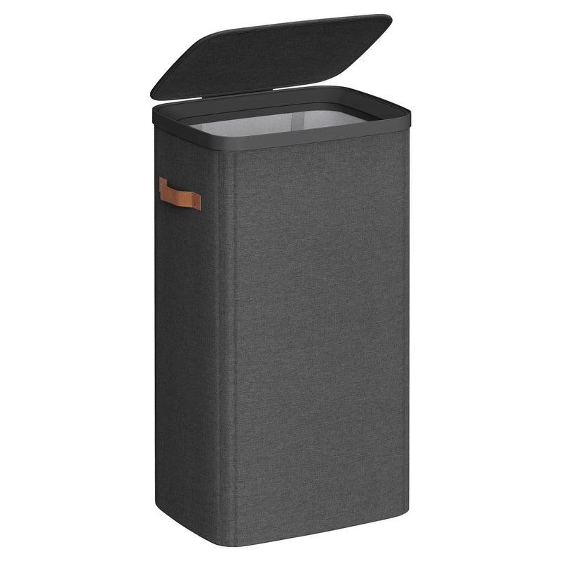 Cesto de ropa sucia con tapa 100 L negro