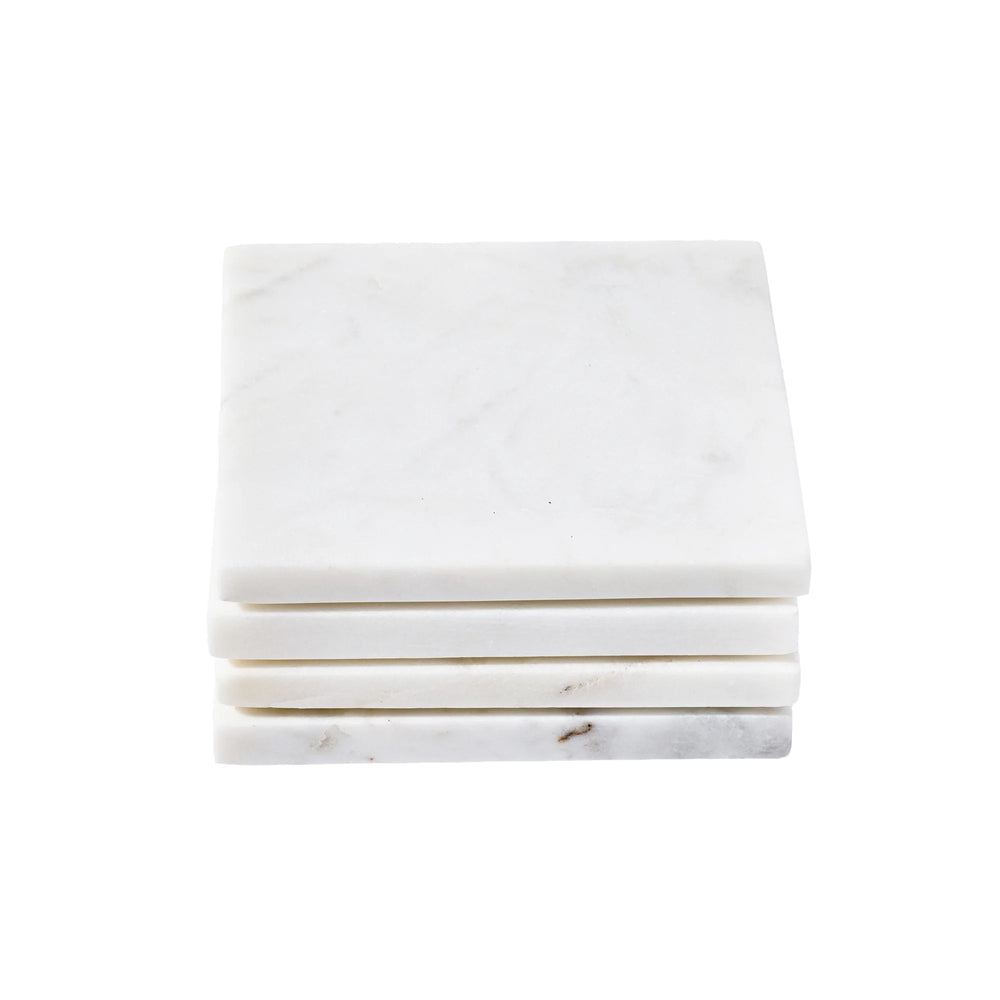 Set x 4 posavasos marmol blanco