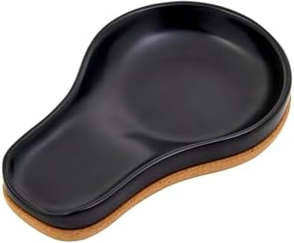 Reposacucharas de Cerámica y Corcho negro