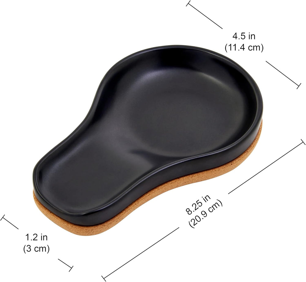 Reposacucharas de Cerámica y Corcho negro