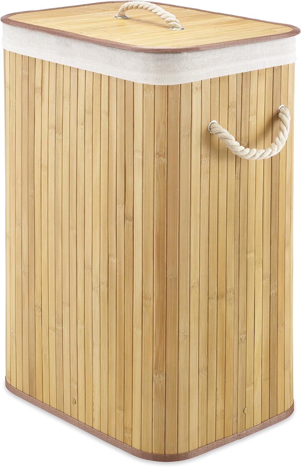 Cesto de ropa rectangular bambu natural 