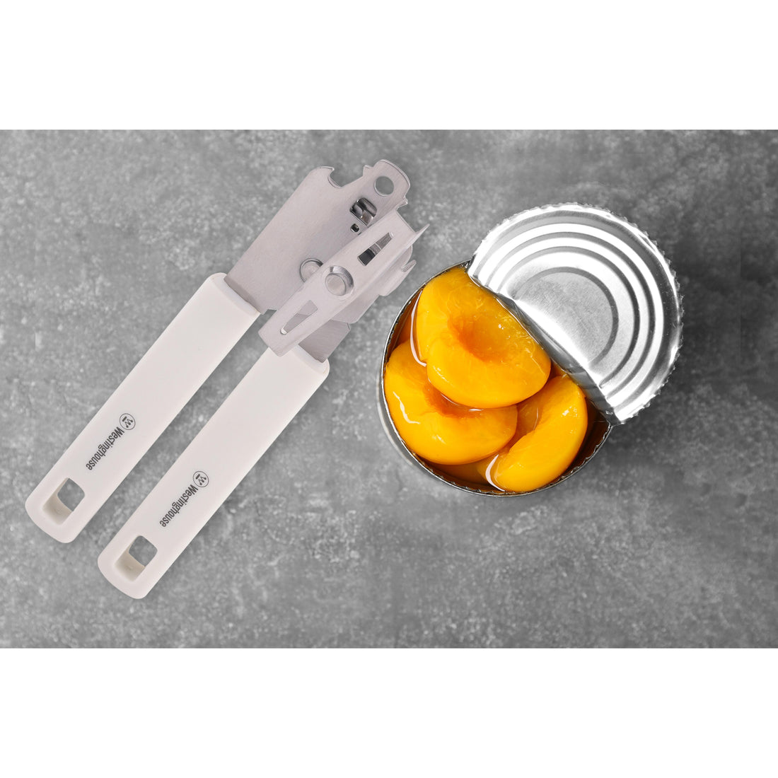 Abridor latas acero inoxidable blanco - Corte Seguro, Rápido y Sin Esfuerzo