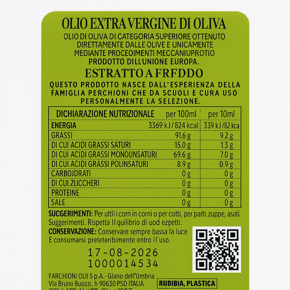 Aceite de oliva extra virgen Farchioni x 1 L. · italiano superior