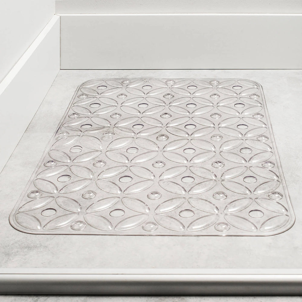 Alfrombra de baño para ducha rectangular transparente