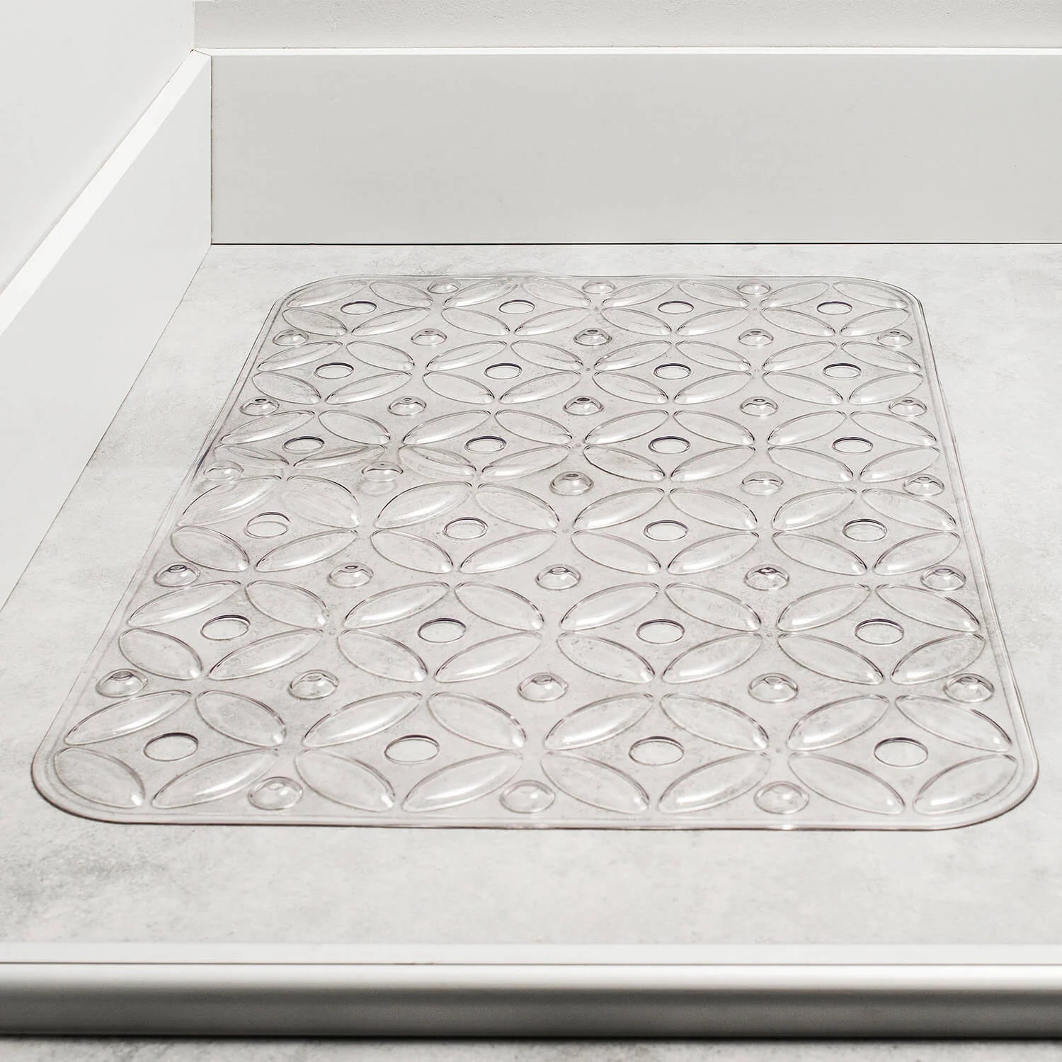 Alfrombra de baño para ducha rectangular transparente