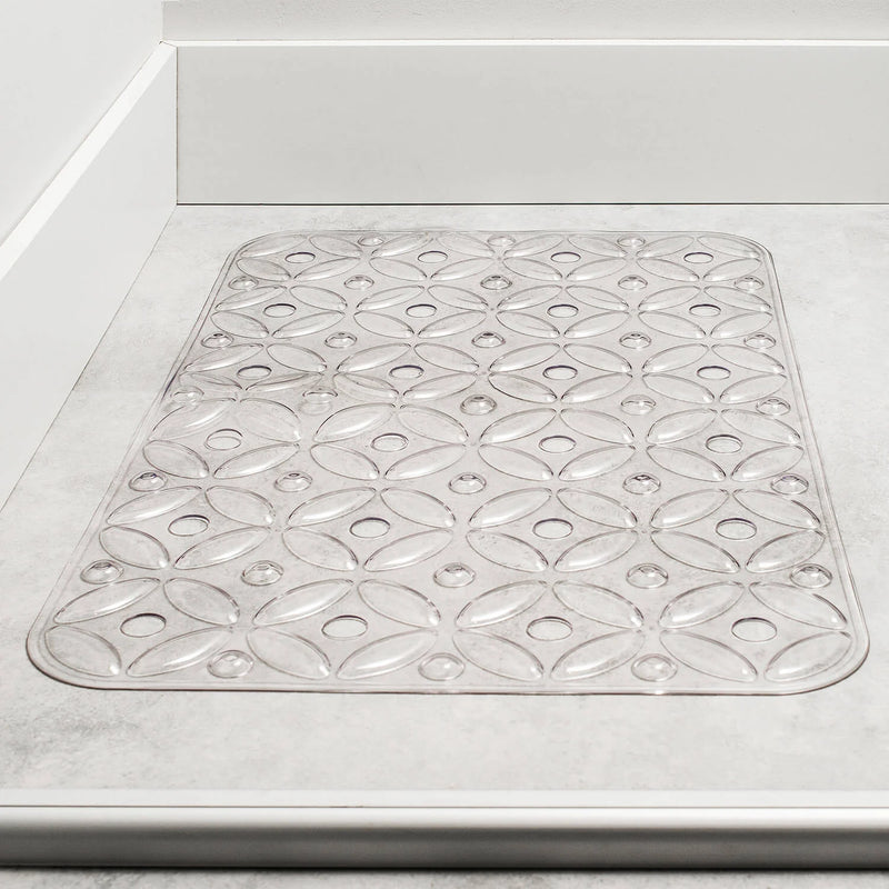 Alfrombra de baño para ducha rectangular transparente
