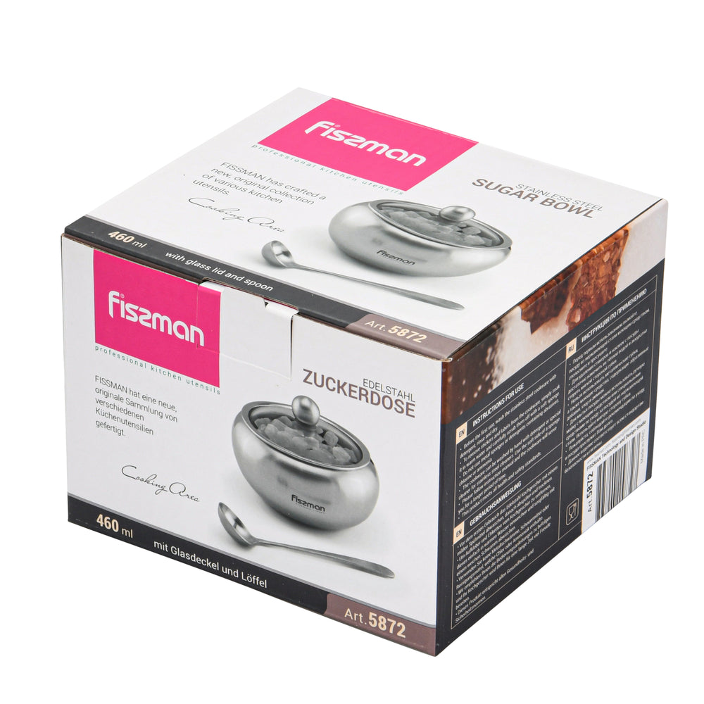 Azucarera de acero inoxidable 350 ml · con cuchara y tapa hermética