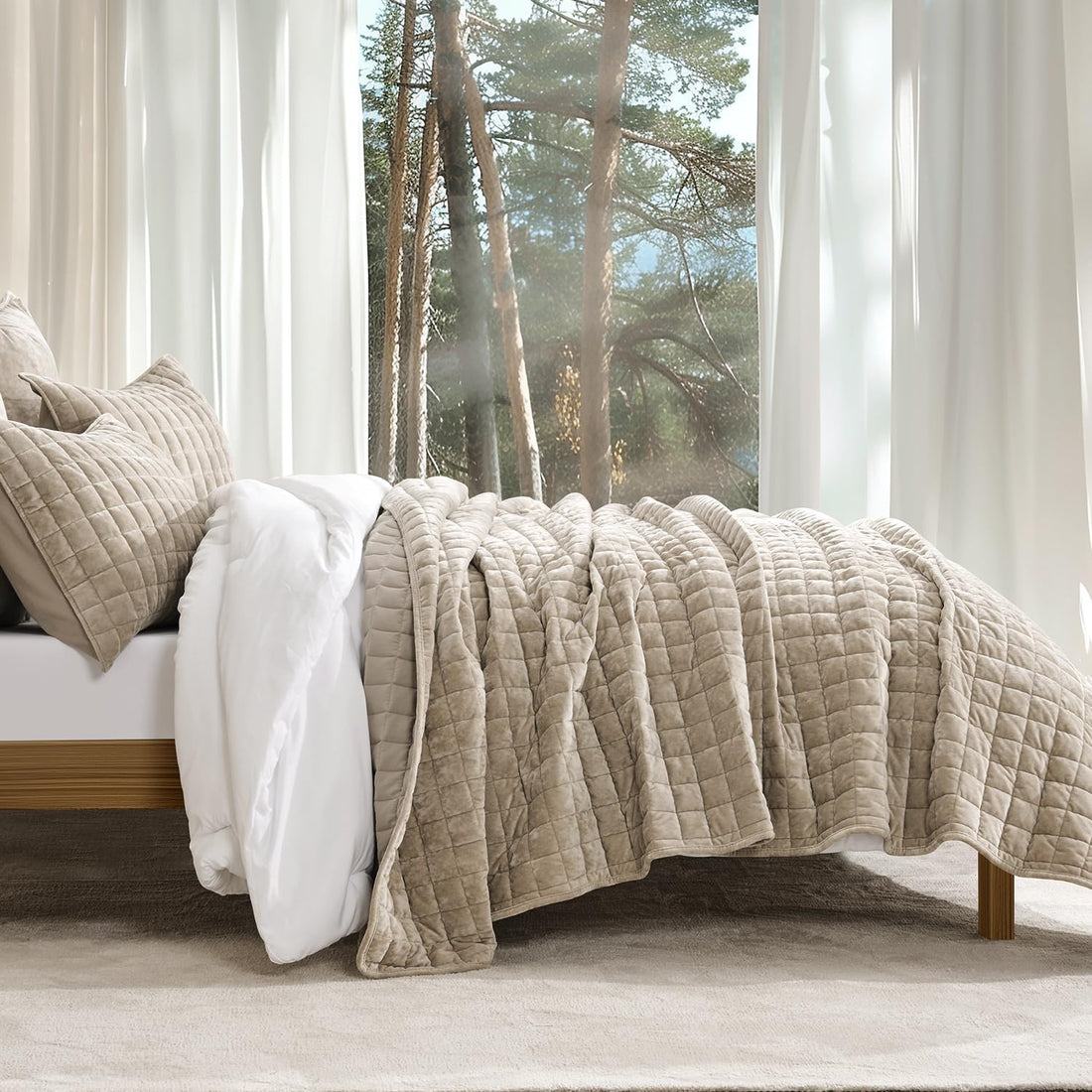 Cubrecama Velvet Premium Elenora beige arena