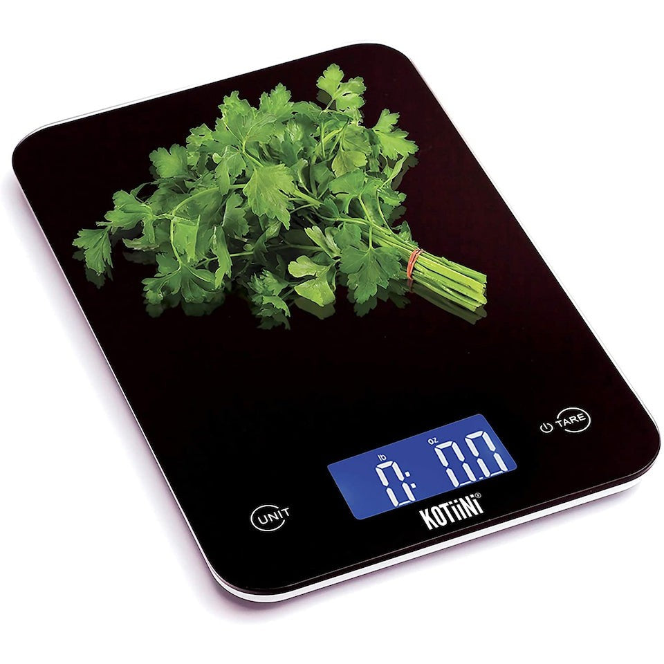 Balanza Digital de Cocina Precizi Negra – Vidrio Templado, Alta Precisión y Función Tara