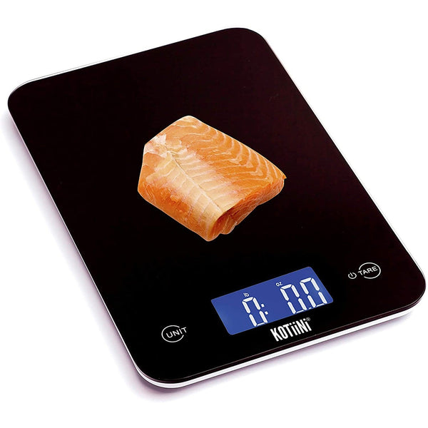 Balanza digital de cocina Precizi negra · vidrio templado, alta precisión y función tara