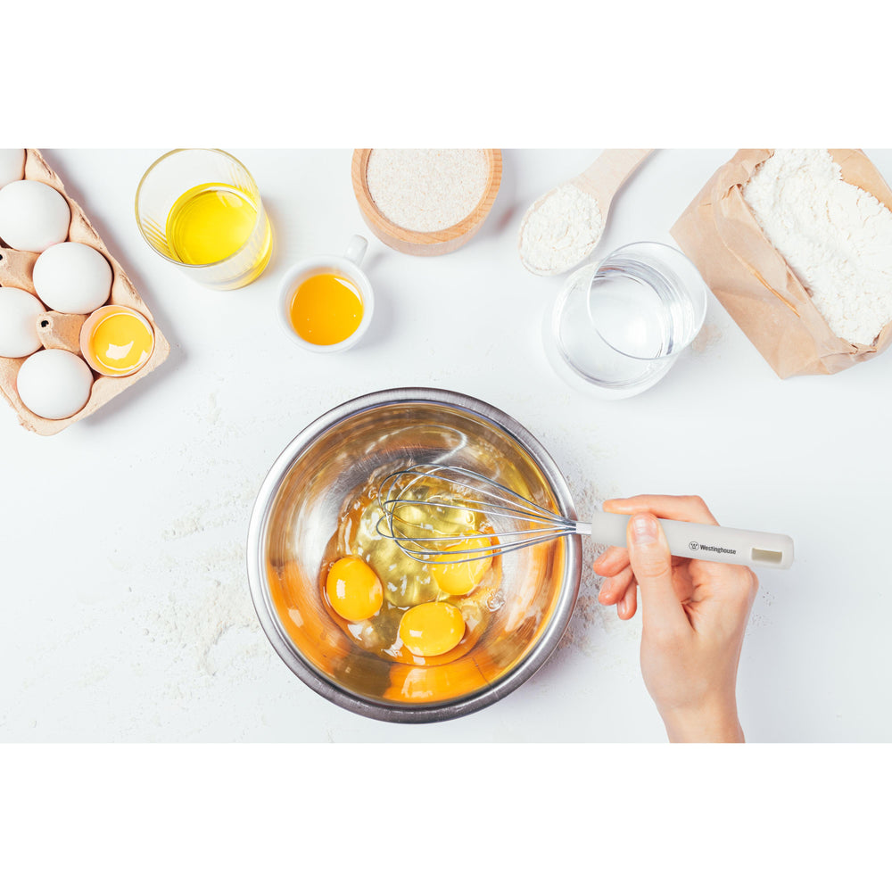 Batidor de Huevos acero inoxidable blanco - Ligero, Ergonómico y Eficiente