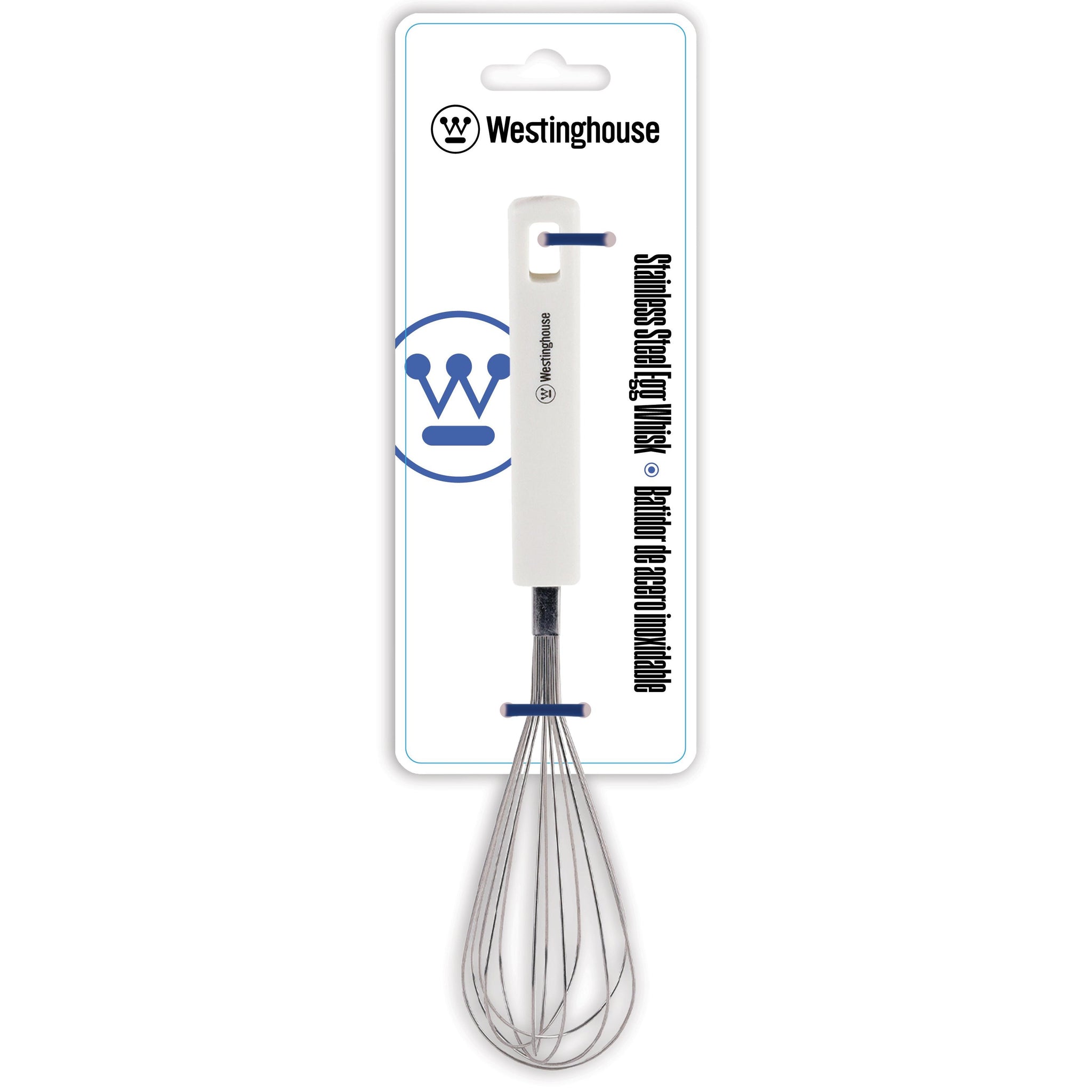 Batidor de Huevos acero inoxidable blanco - Ligero, Ergonómico y Eficiente