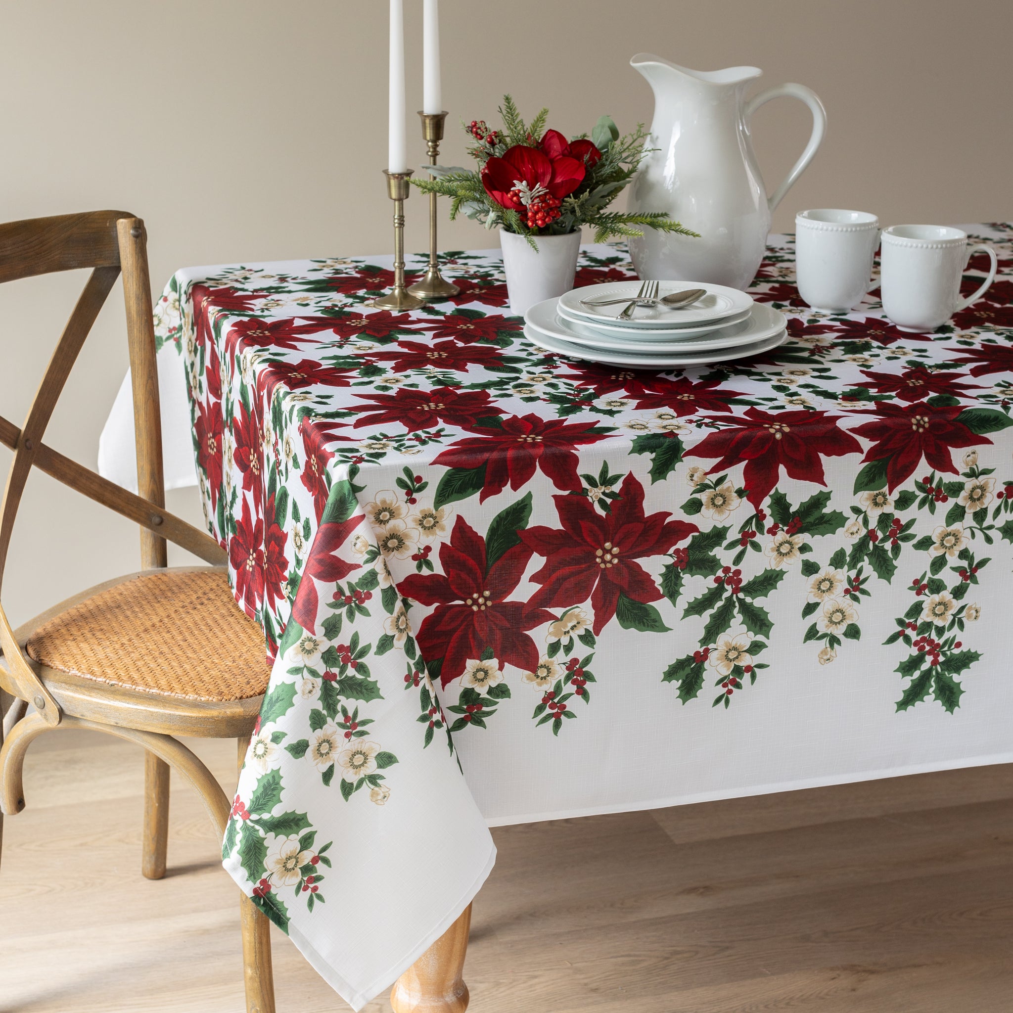 Mantel Blooming Poinsettia 10-12 personas