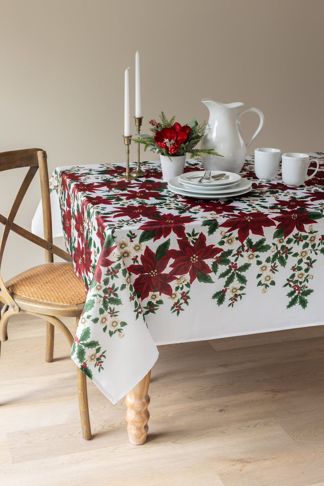 Mantel Blooming Poinsettia 10-12 personas