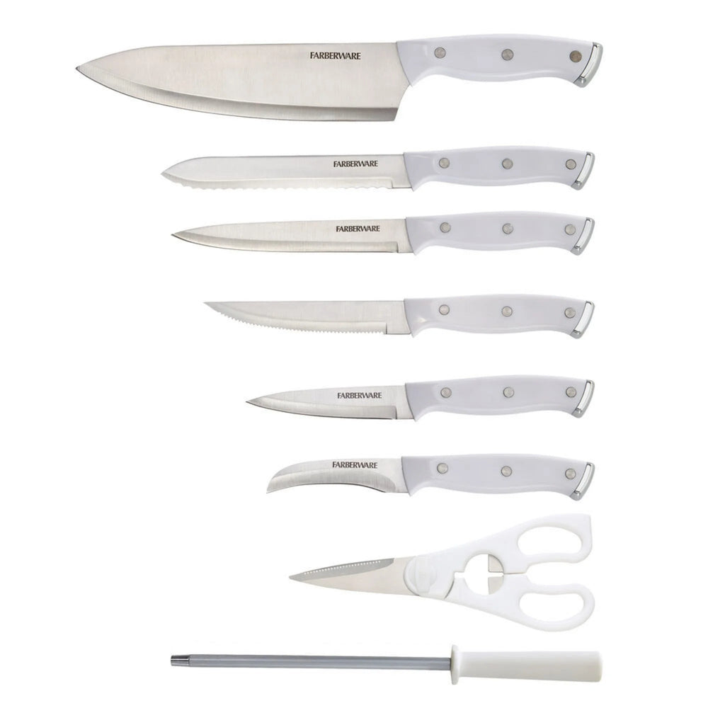 Bloque cuchillos Triple Remache de 12 Piezas blanco