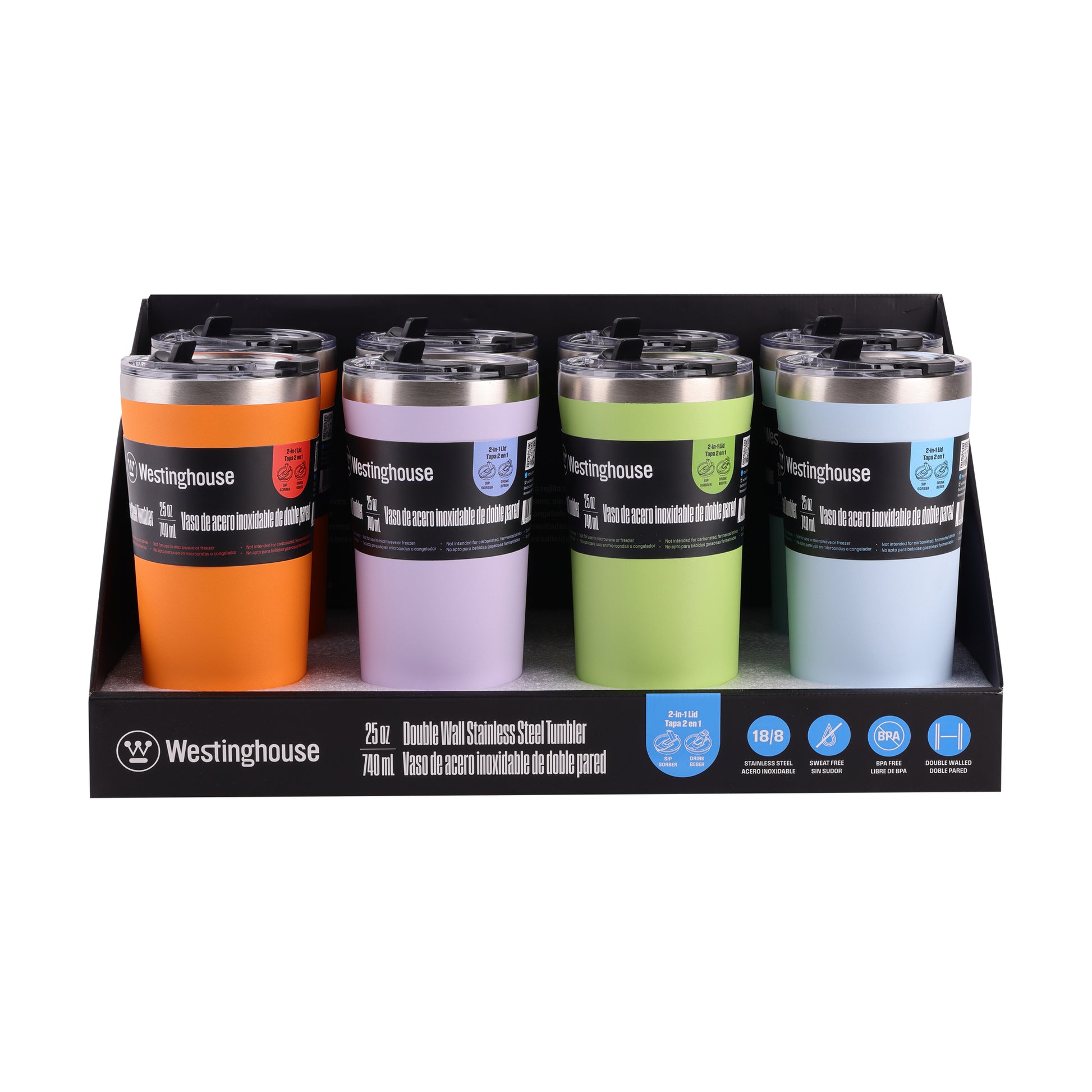 Botella Térmica doble Pared Acero Inoxidable 740ml lila – Mantiene Bebidas Frías y Calientes
