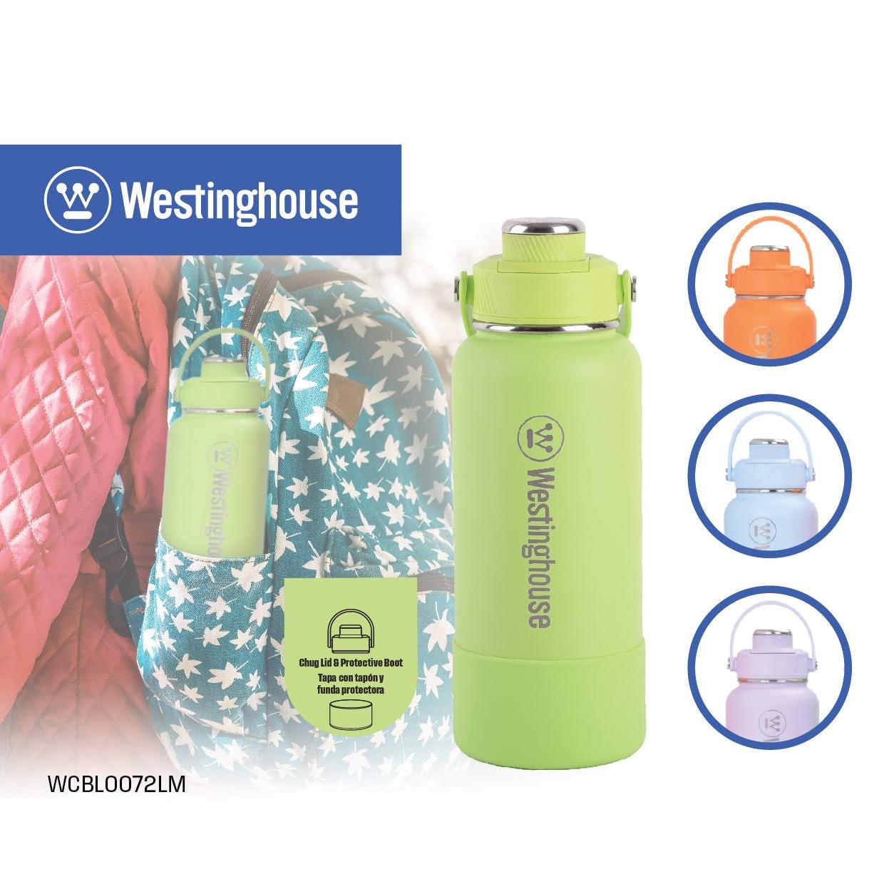 Botella Térmica doble Pared Acero Inoxidable 946ml con boquilla y funda silicona lila – Mantiene Bebidas Frías y Calientes