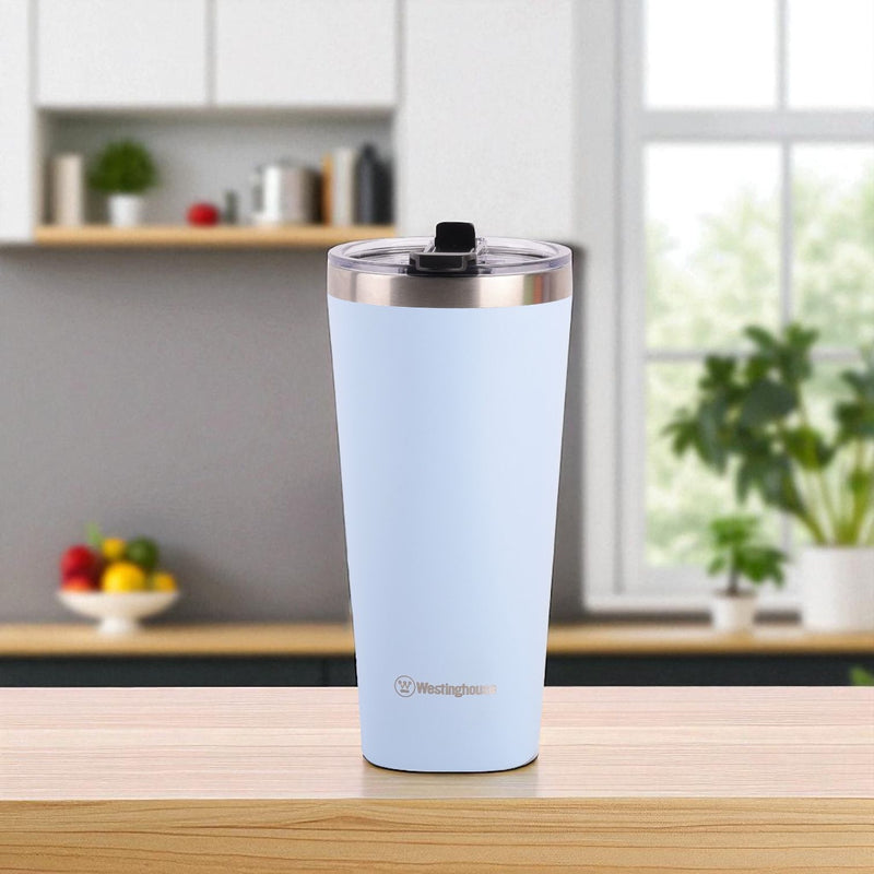 Botella térmica doble pared acero inoxidable 740 ml celeste · mantiene bebidas frías y calientes