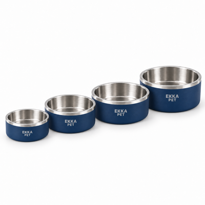Bowl para mascotas de acero inoxidable azul