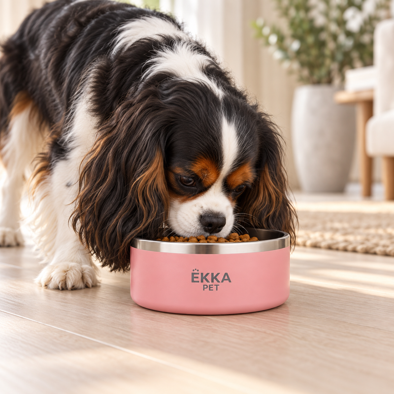 Bowl para mascotas de acero inoxidable rosado