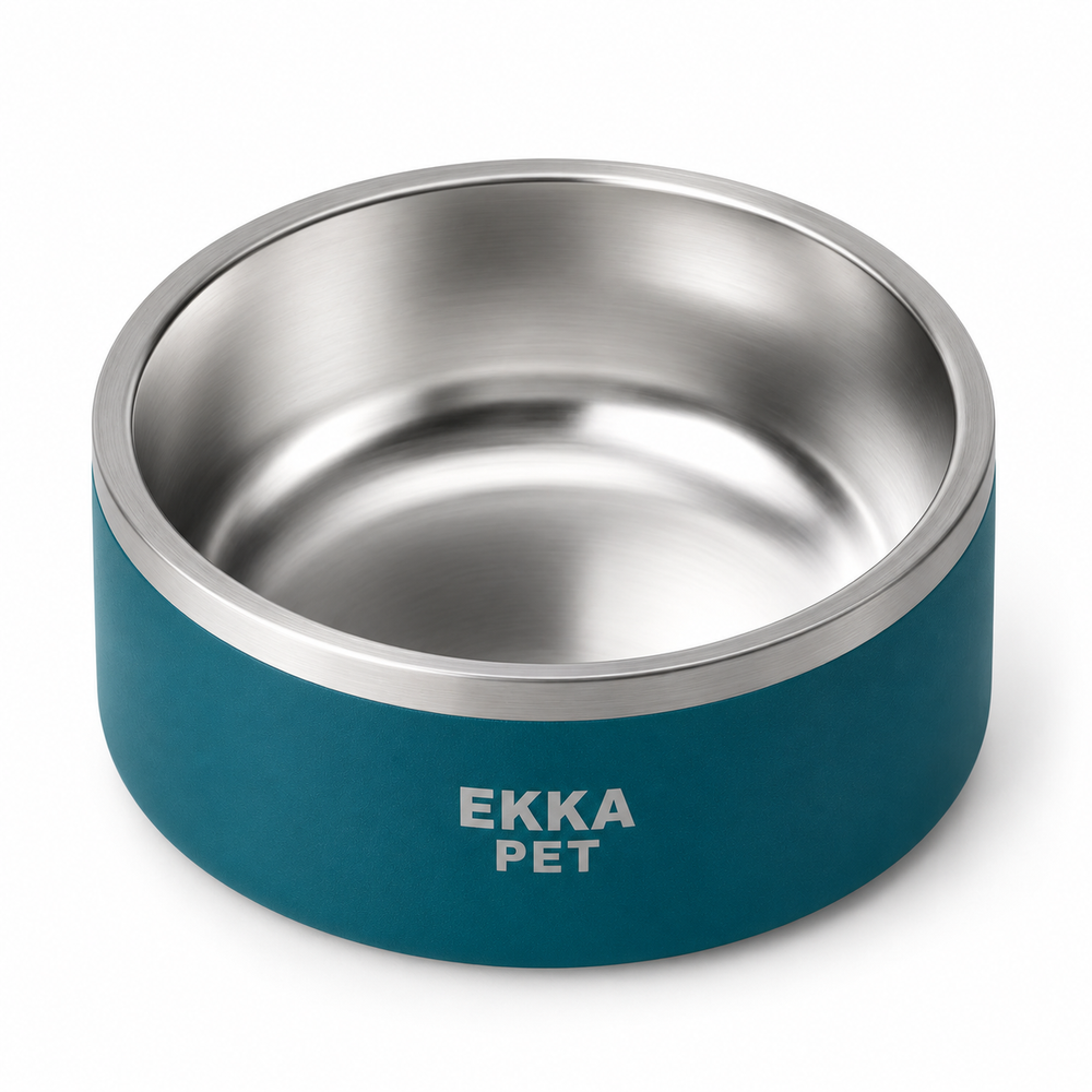 Bowl para mascotas de acero inoxidable verde azulado