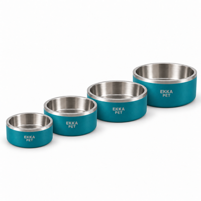 Bowl para mascotas de acero inoxidable verde azulado