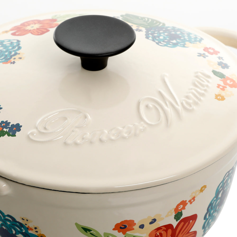 Cacerola de Hierro Fundido Esmaltado 2.8 L Dazzling Dahlias – Apta Horno y Estufa