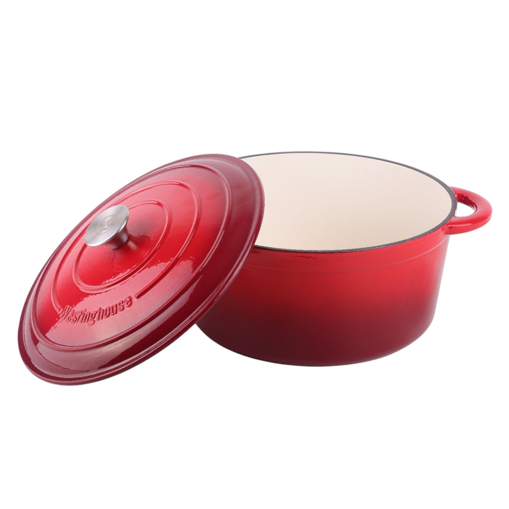Cacerola de hierro fundido esmaltada 6 litros roja