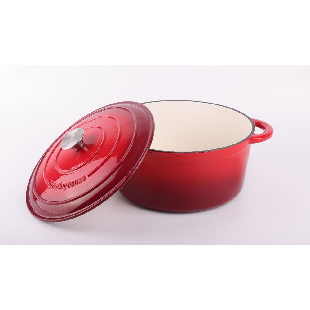 Cacerola de hierro fundido esmaltada 6 litros roja