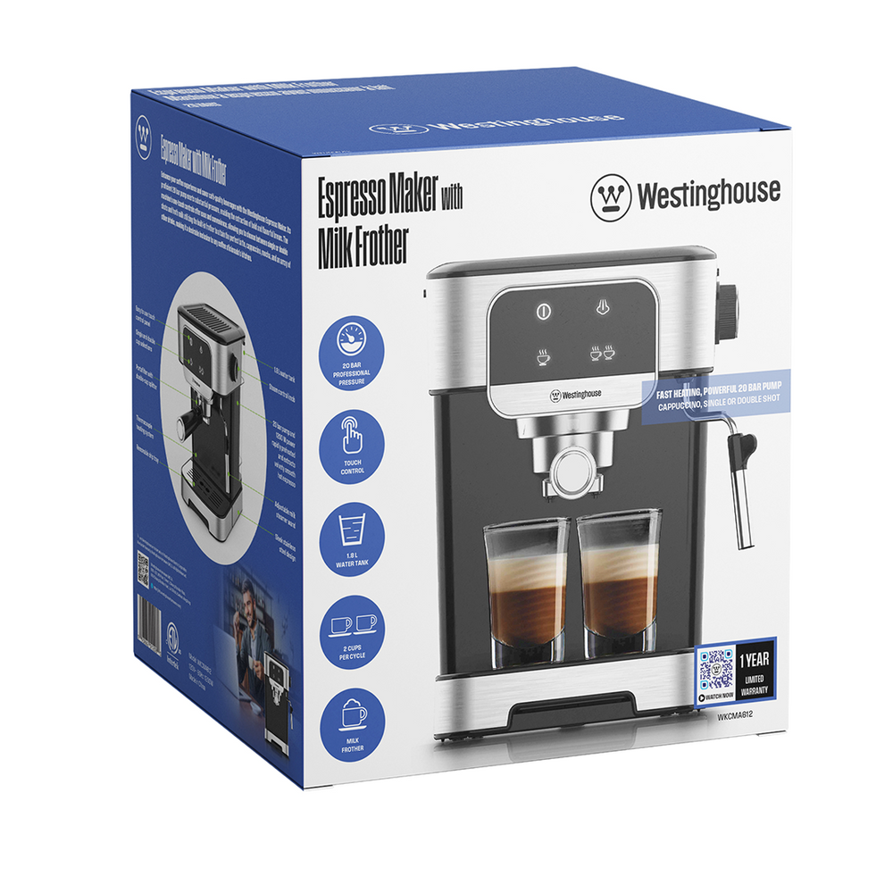 Cafetera Espresso c/ batidor espuma 1.8 litros