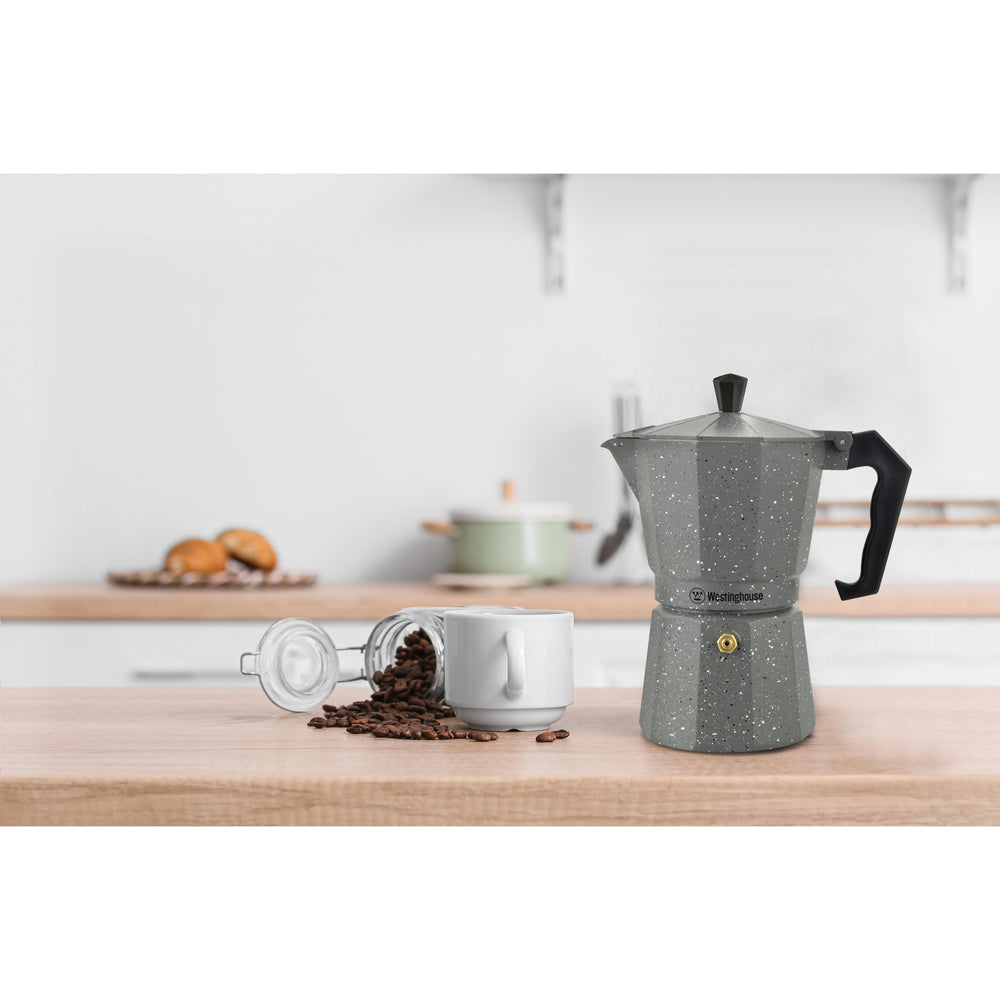 Cafetera Moka italiana 6 tazas marmol - Espresso Clásico en Casa