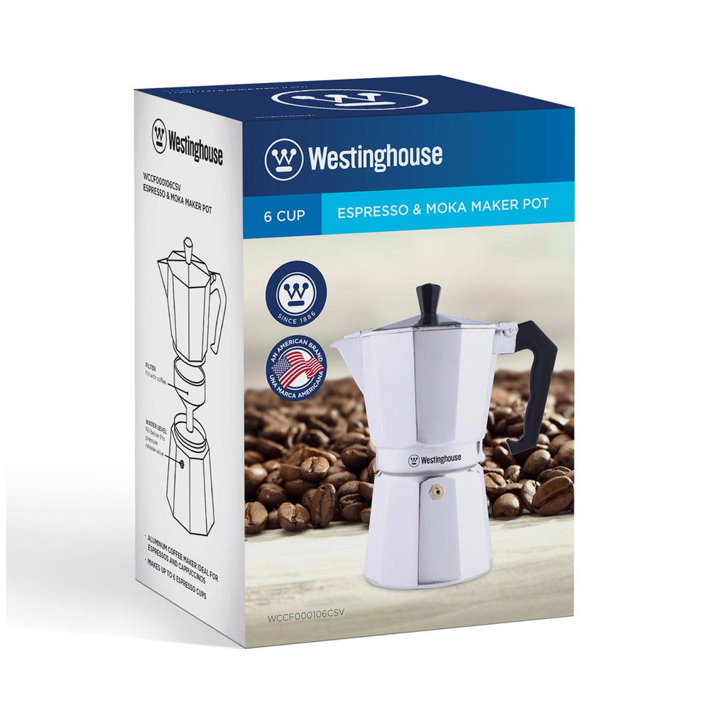 Cafetera Moka italiana 6 tazas plateada - Espresso Clásico en Casa