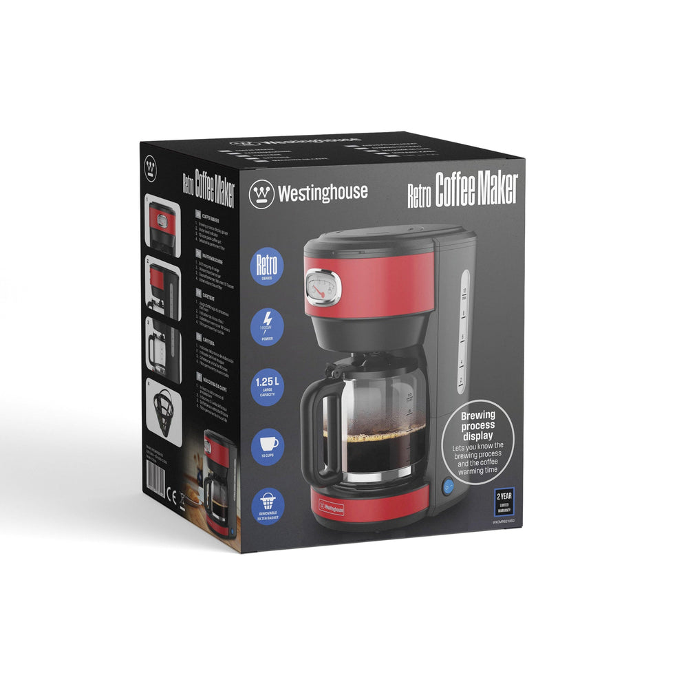 Cafetera retro roja 1.25 ltrs