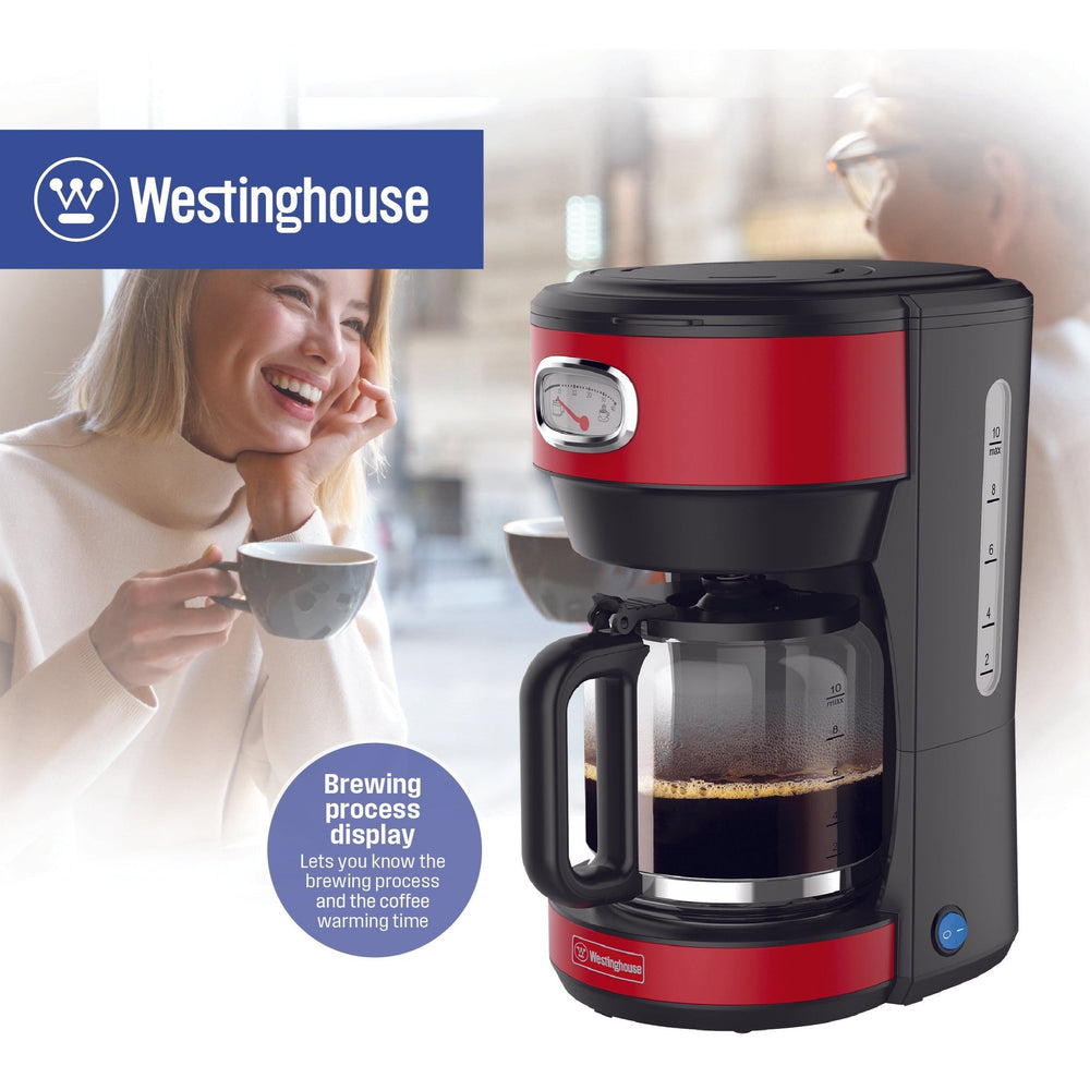 Cafetera retro roja 1.25 ltrs