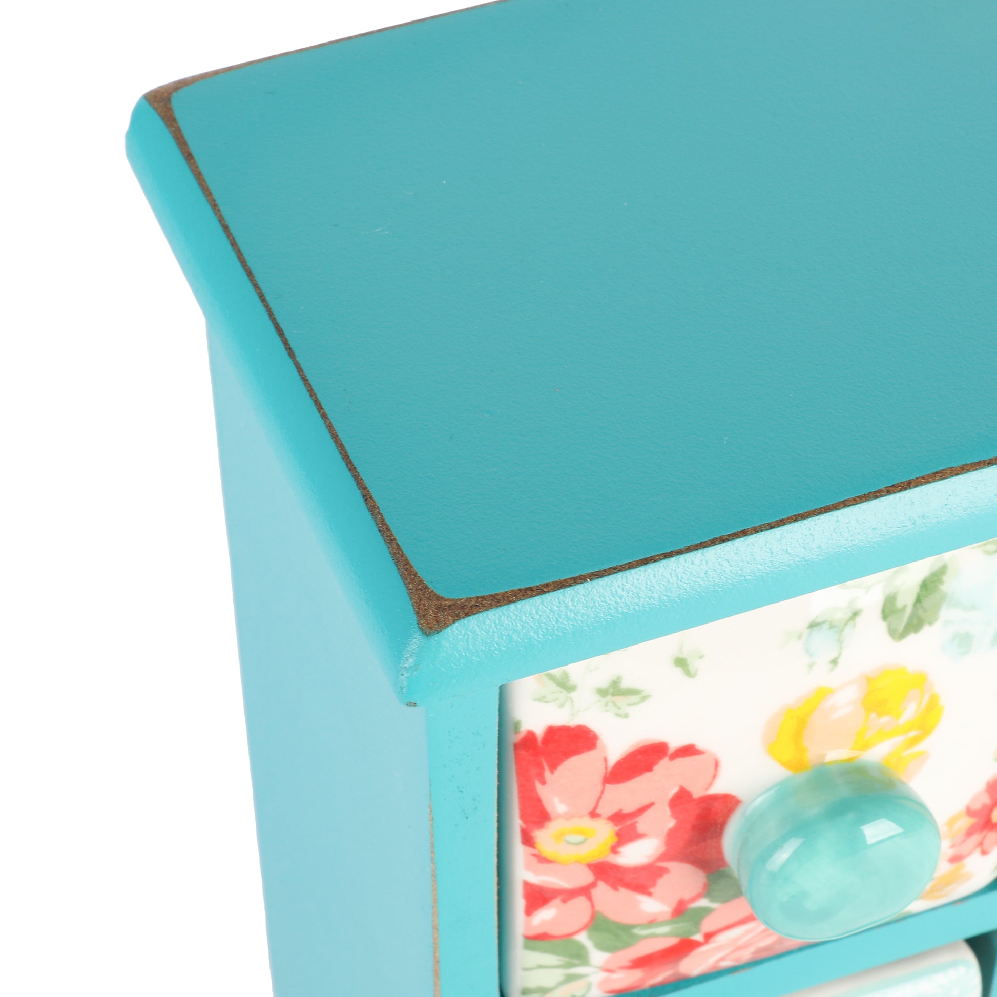 Caja Organizadora de Especias/Té con 6 Cajones Flea Market – Madera y Cerámica Decorada
