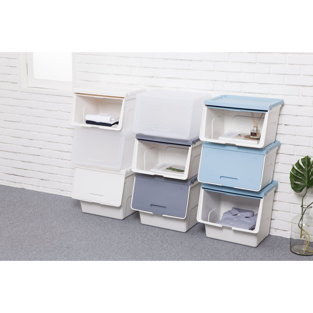 Caja deslizante Roomax living L 46 litros gris