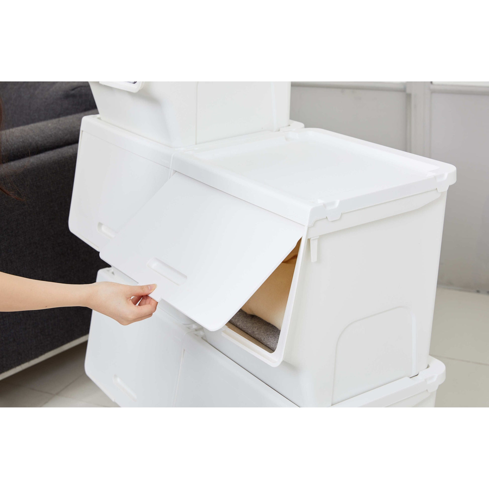 Caja deslizante Roomax living L 46 litros marfil