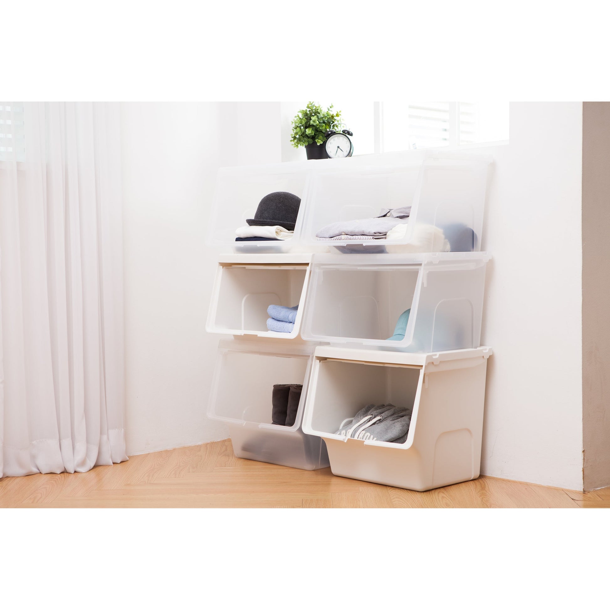 Caja deslizante Roomax living L 46 litros marfil