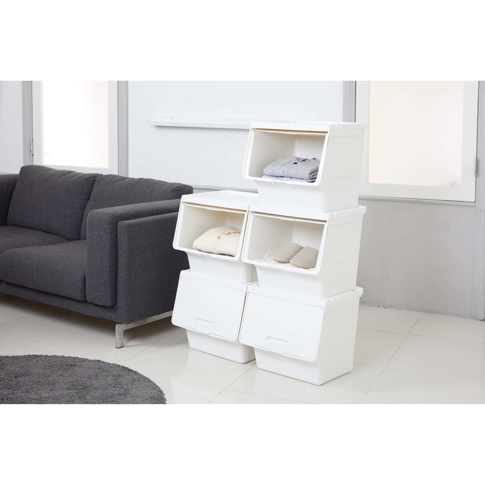 Caja deslizante Roomax living L 46 litros marfil