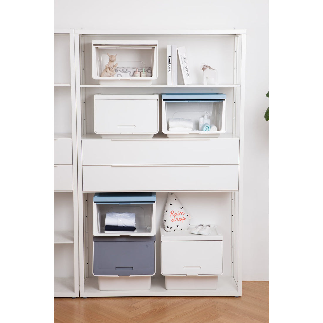 Caja deslizante Roomax living M 34 litros gris