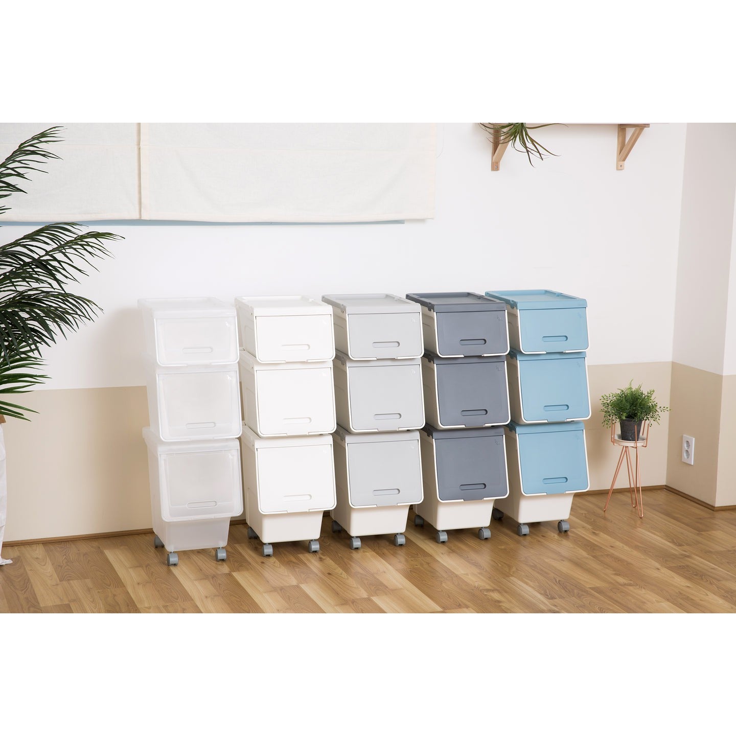 Caja deslizante Roomax living slim M 20 litros gris