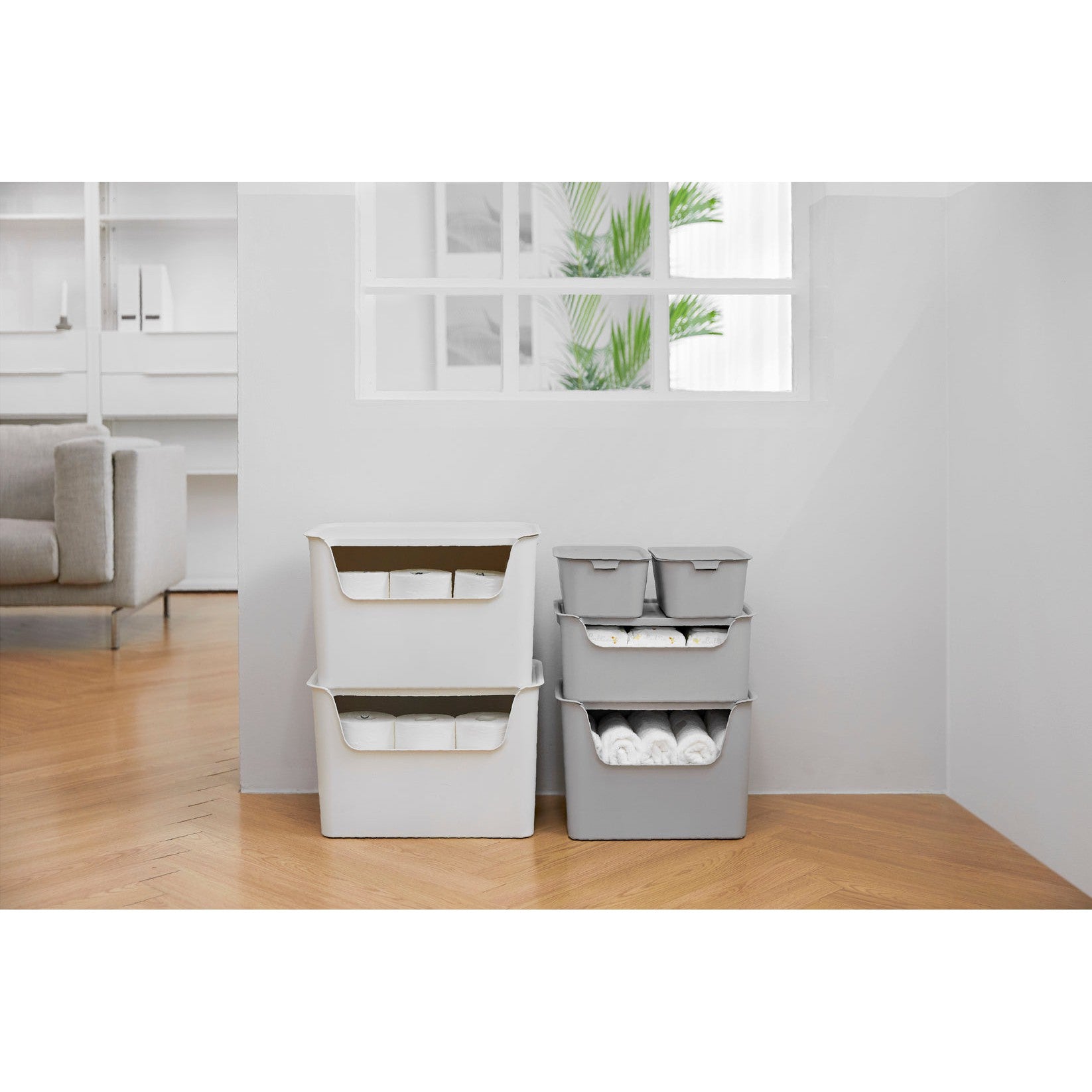 Caja organizadora Living box L 18 litros gris