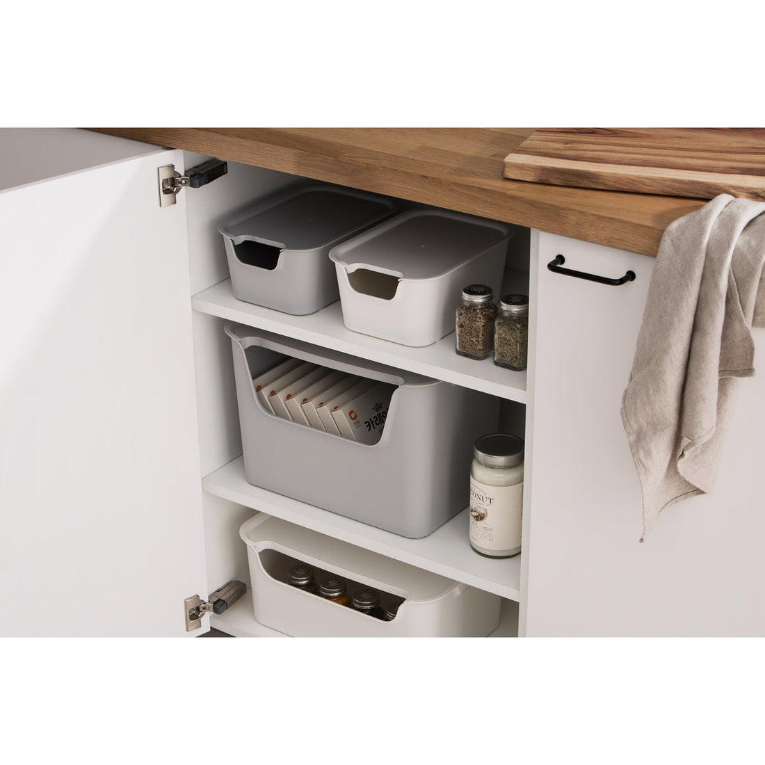 Caja organizadora Living box S 3 litros gris