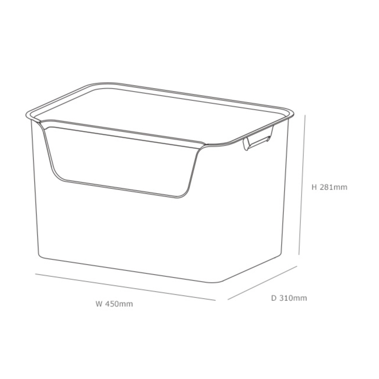 Caja organizadora Living box XL 30 litros marfil